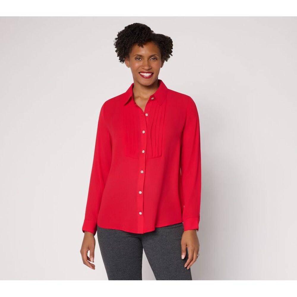 Joan Rivers Classics Collection Women's Top Plus Sz 2X Make Your Red A733059